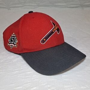 Atlanta Braves 150th Anniversary Baseball Cap Red/Black Cooperstown Collection
